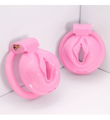 Männliche Sissy Cock Cage Pink Pussy Keuschheitskäfig